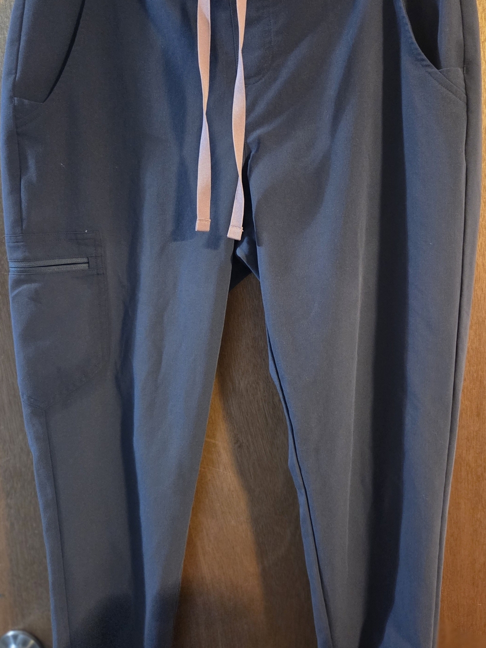 Figs Gray Zamora Joggers with Pink Drawcord...medium